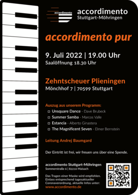 Plakat zum Konzert "accordimento pur" am 9. Juli 2022