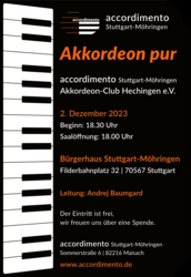 Plakat zum Konzert "Akkordeon pur" - 2023