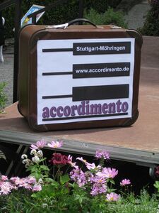 Akkordeon-Koffer mit großem accordimento-Logo