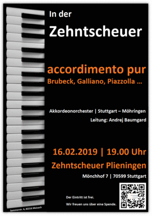 Plakat accordimento pur - Konzert in der Zenhtscheuer 2019